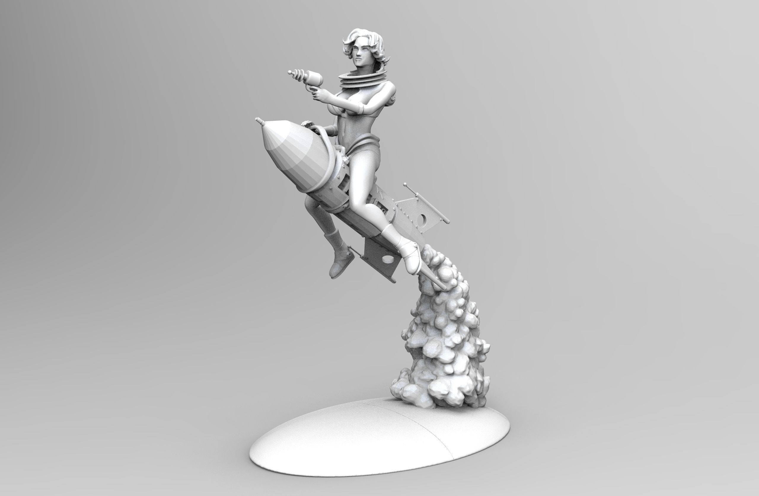 Spacegirl PinUp 3D print model_10