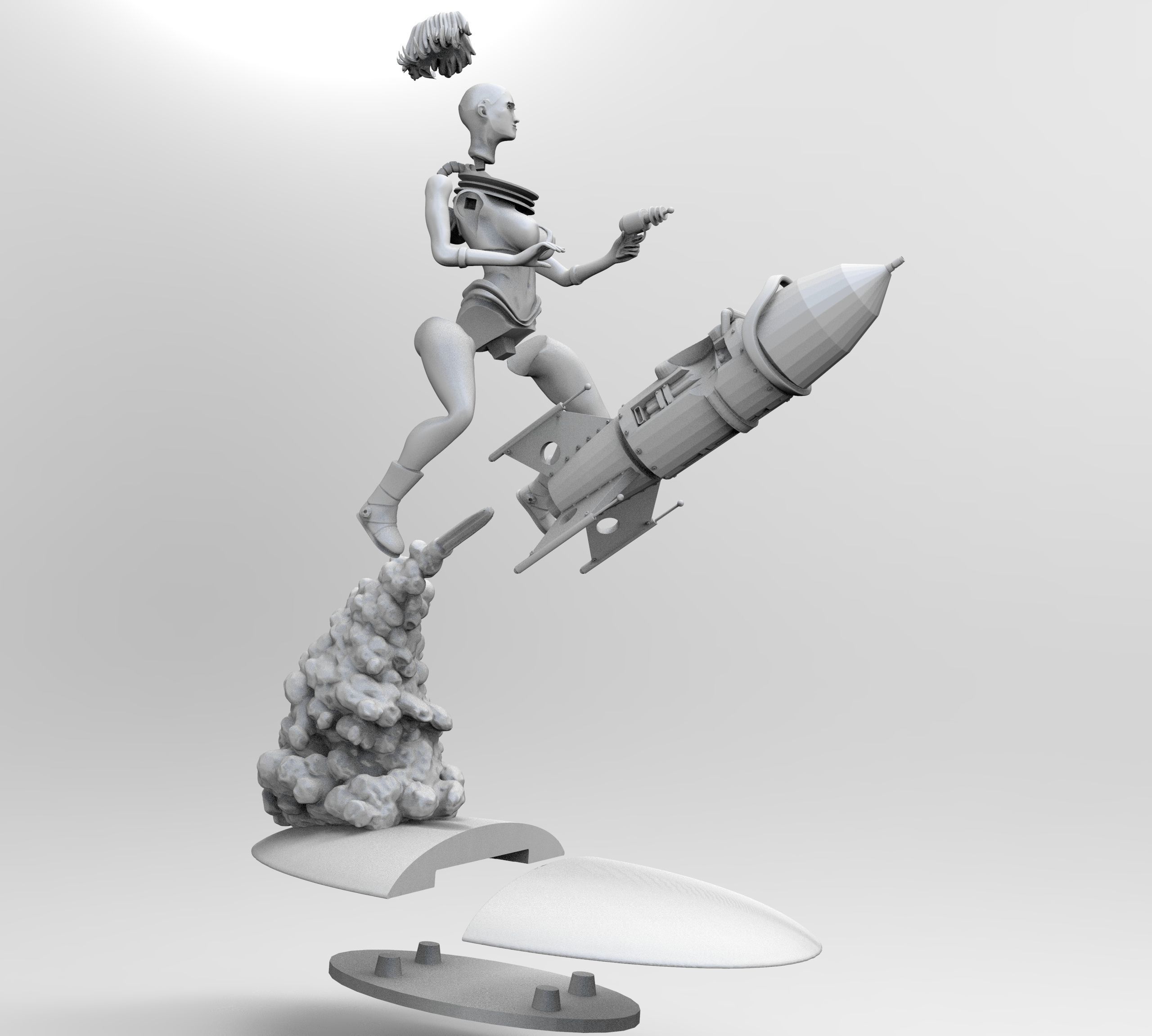 Spacegirl PinUp 3D print model_22