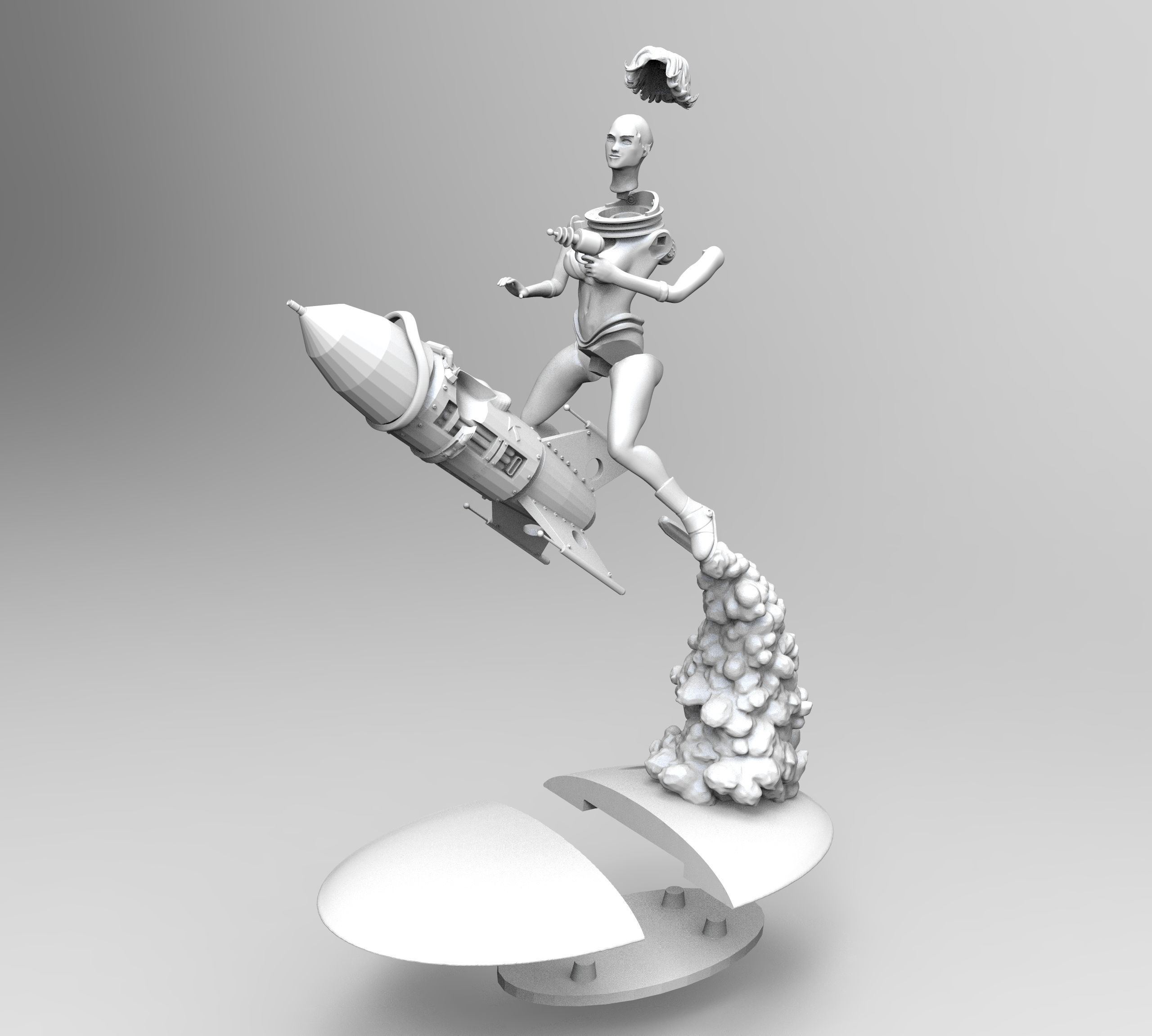 Spacegirl PinUp 3D print model_21