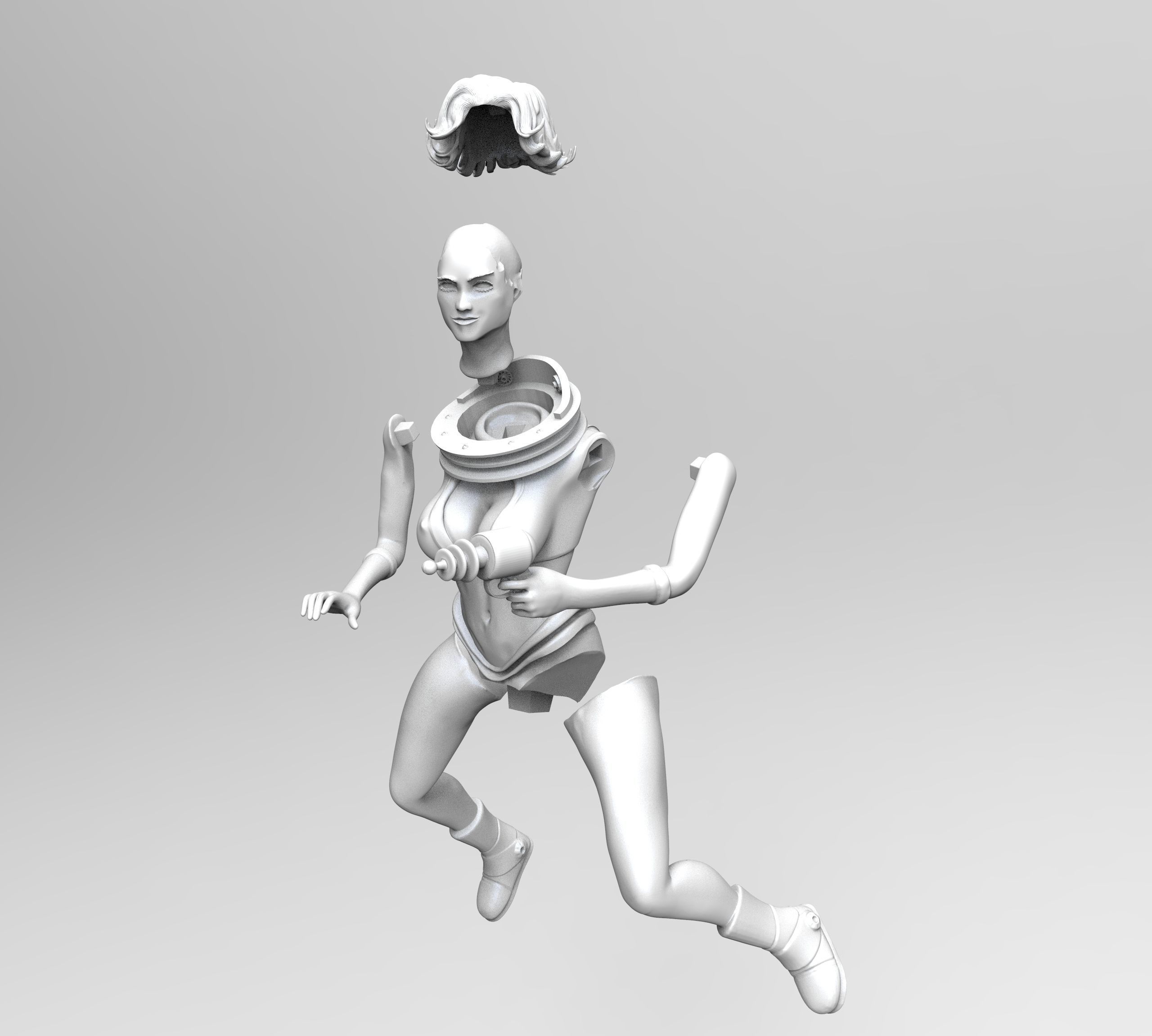 Spacegirl PinUp 3D print model_20