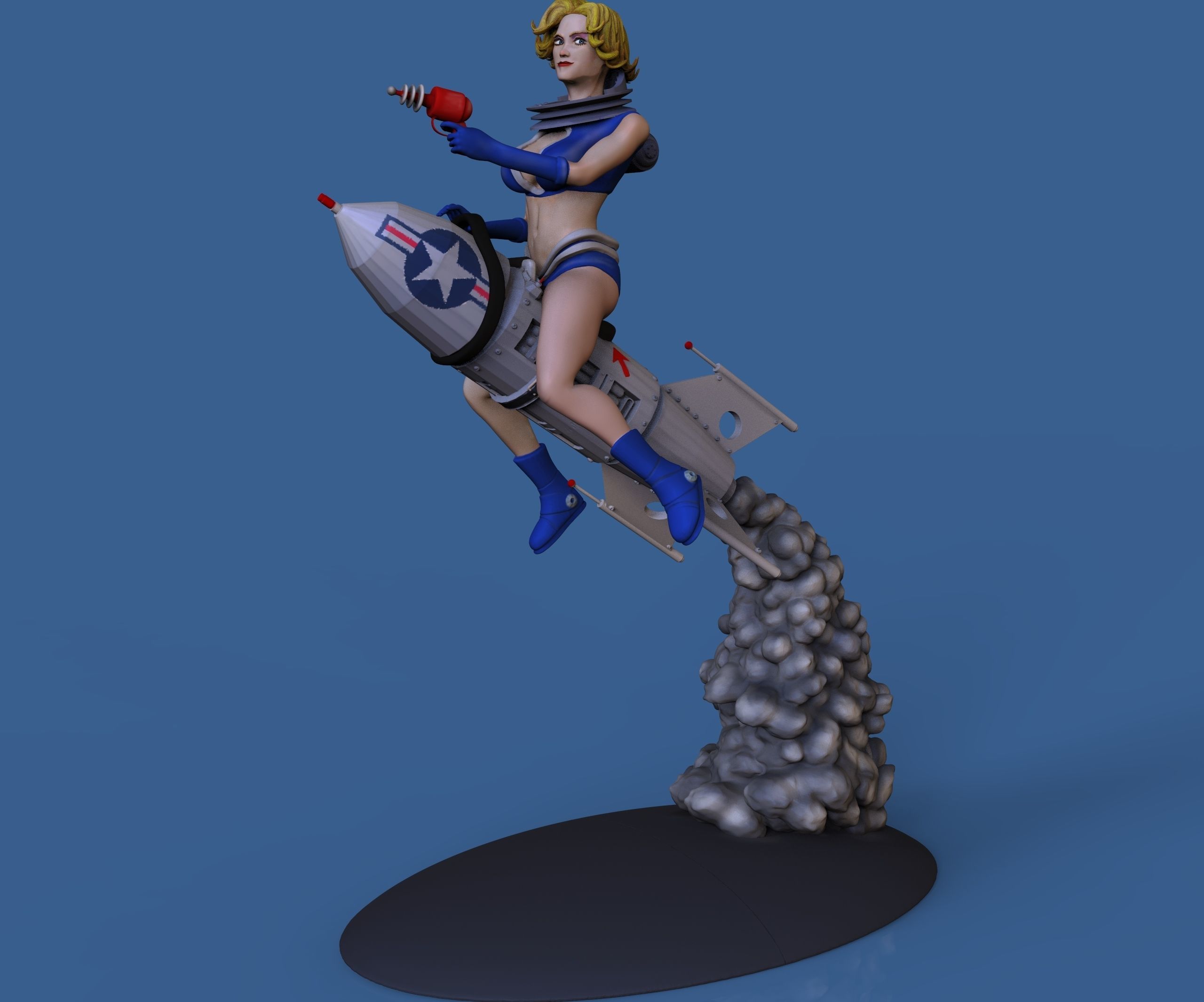 Spacegirl PinUp 3D print model_5