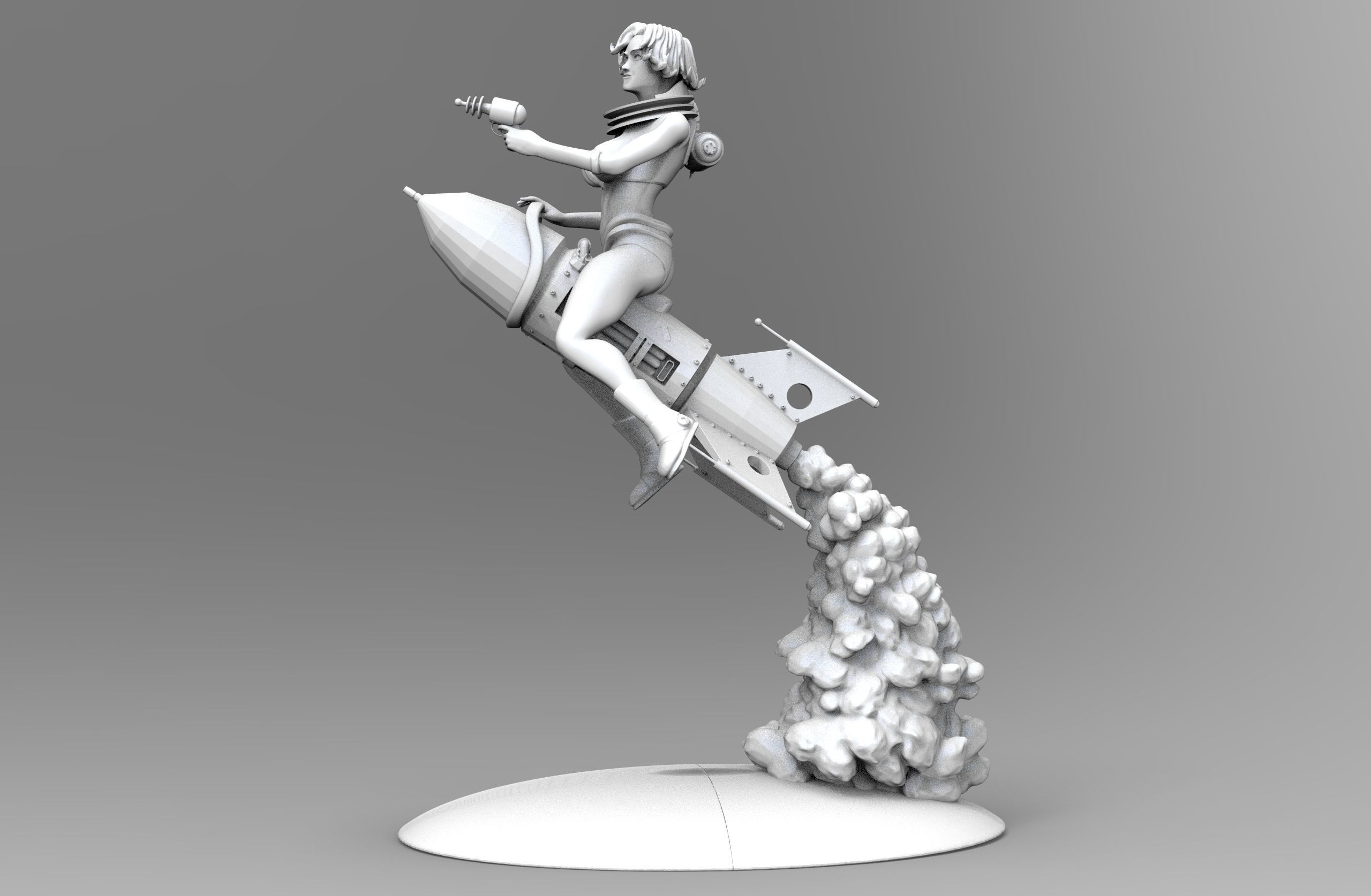 Spacegirl PinUp 3D print model_11