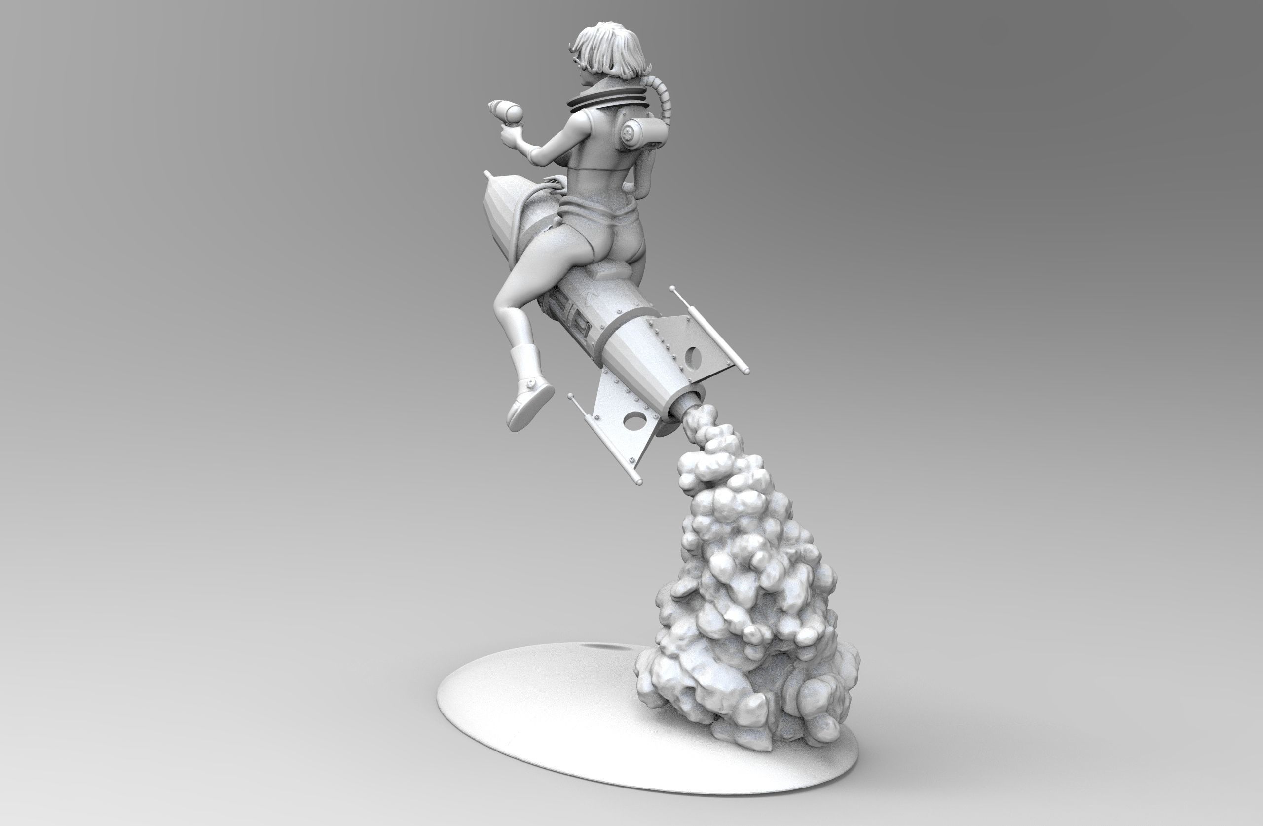 Spacegirl PinUp 3D print model_13