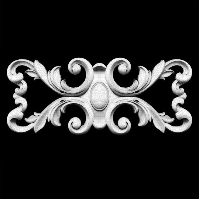 Classic carved trim 3D model_6