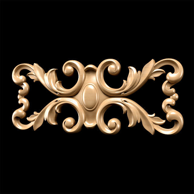 Classic carved trim 3D model_4