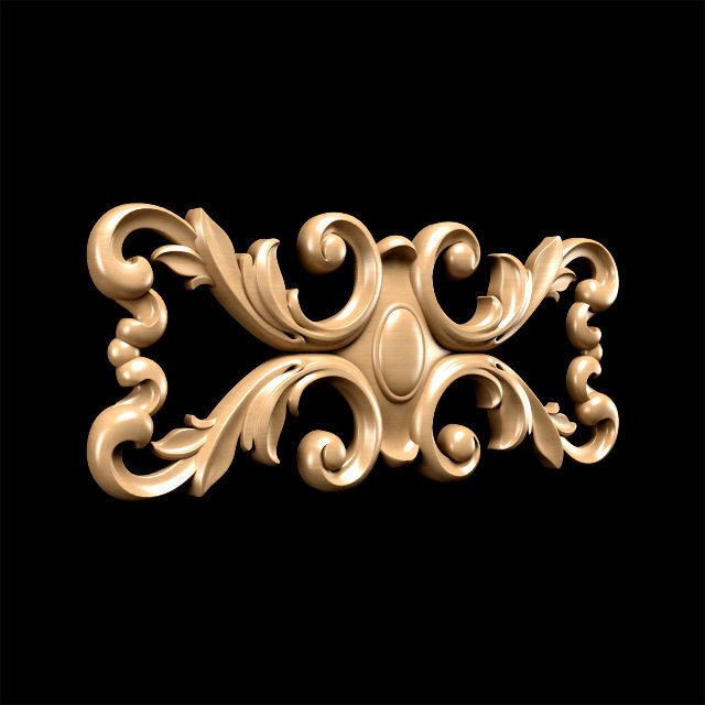 Classic carved trim 3D model_1