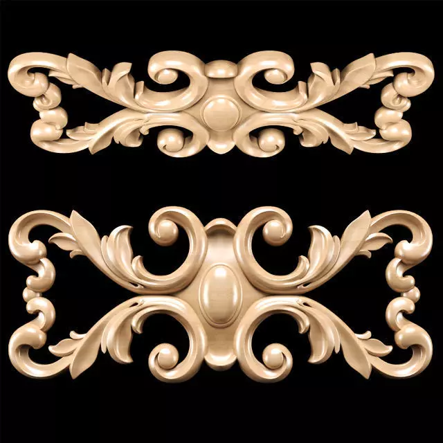Classic carved trim 3D model_0