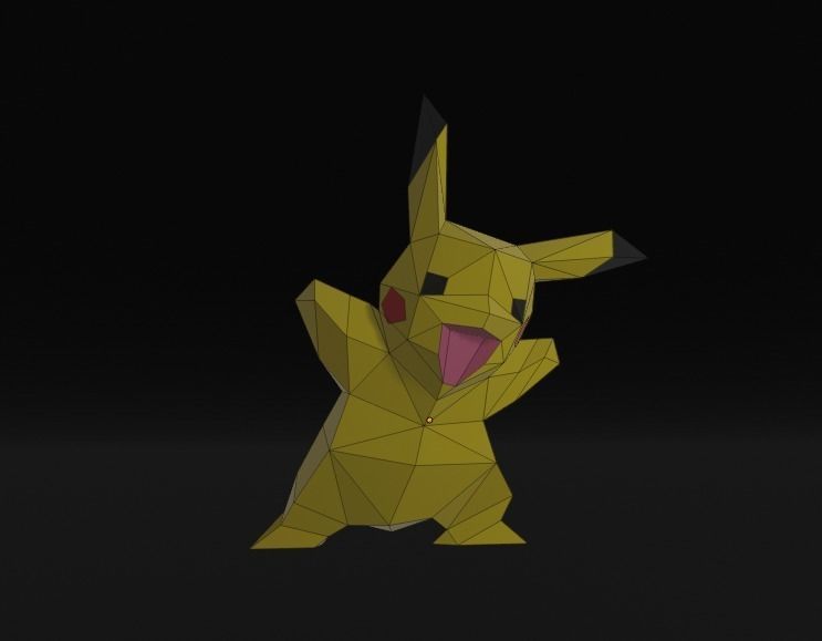 pikachu papercraft template 3D print model_1