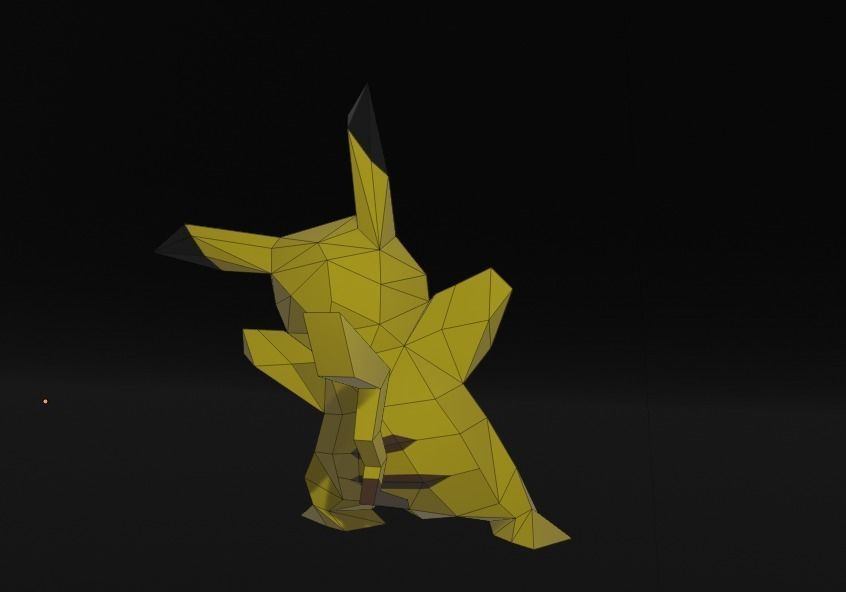 pikachu papercraft template 3D print model_3