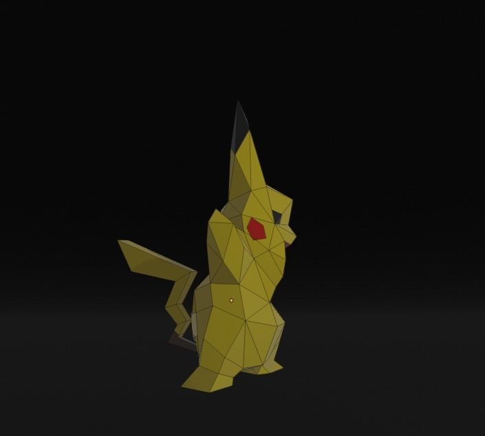 pikachu papercraft template 3D print model_2