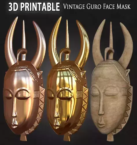 Vintage Guro Face Mask 3D Printable  3D print model
