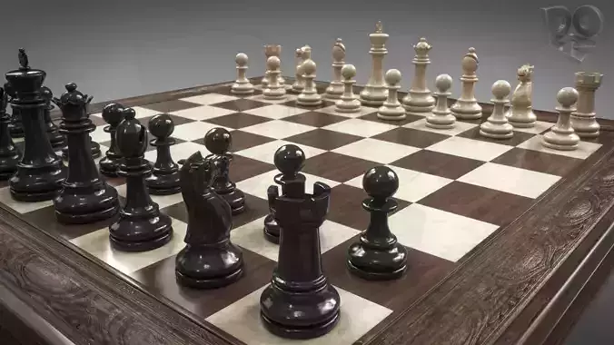 Chessboard with pieces