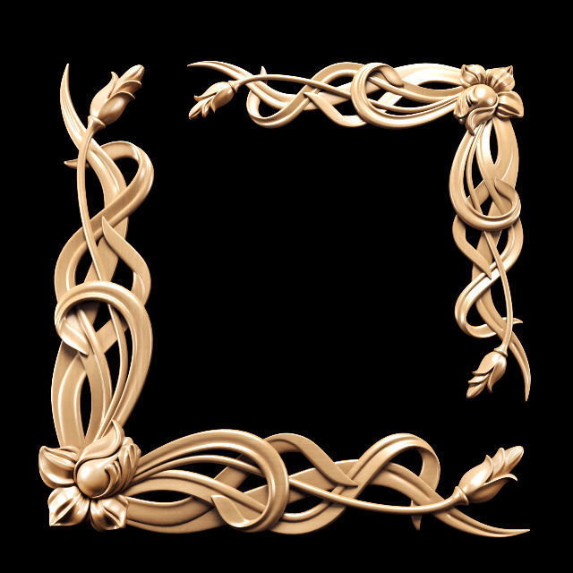 Carved Art Nouveau 3D model_3