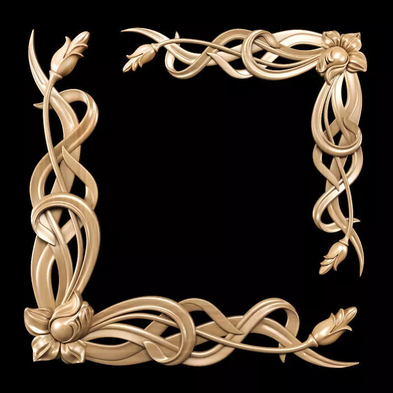 Carved Art Nouveau 3D model_0