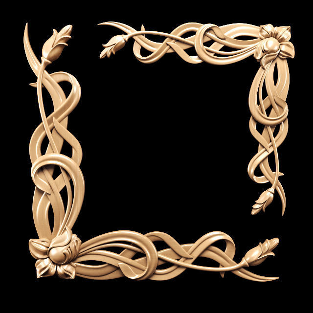 Carved Art Nouveau 3D model_1