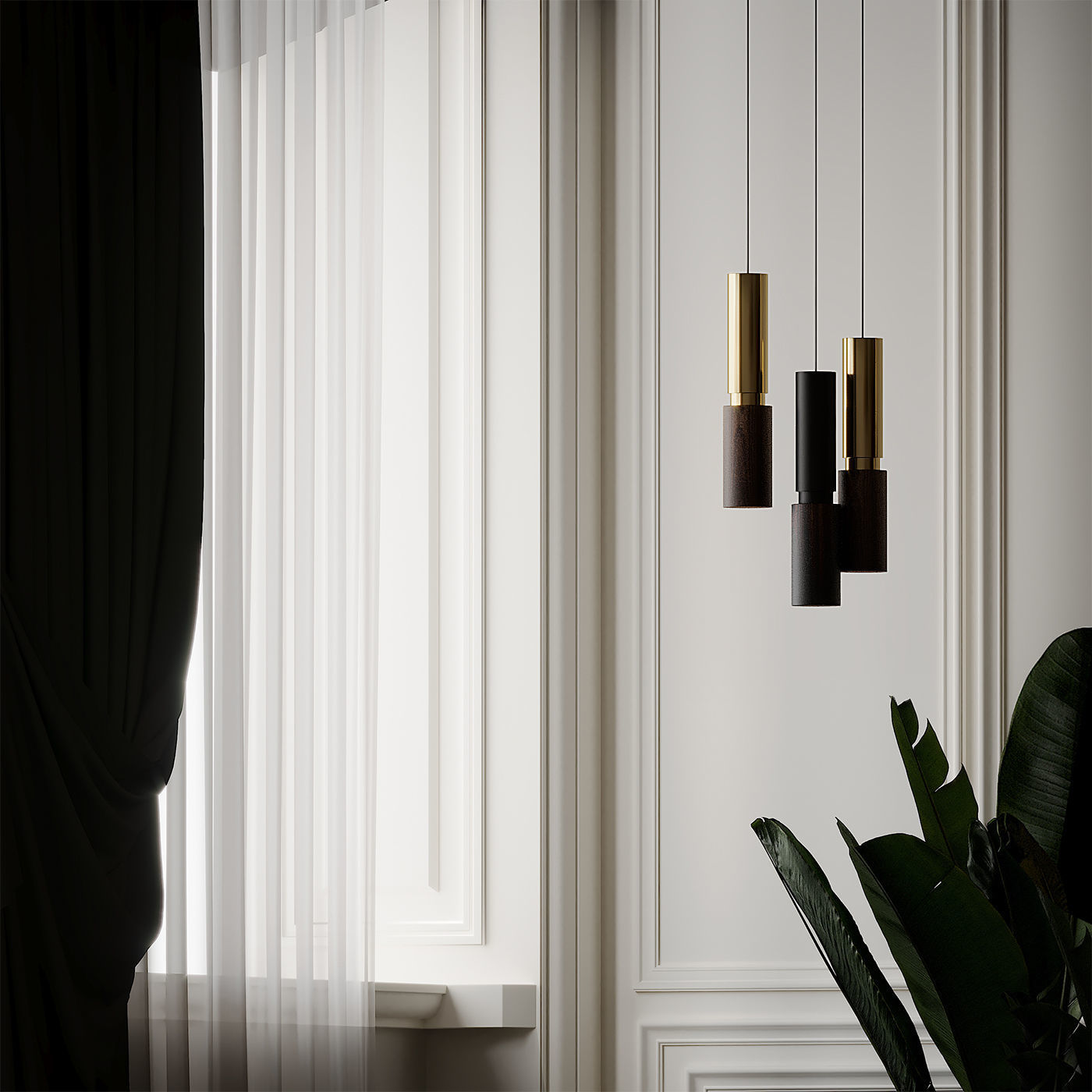 Amelia Black Pendant by David Pompa  3D model_2