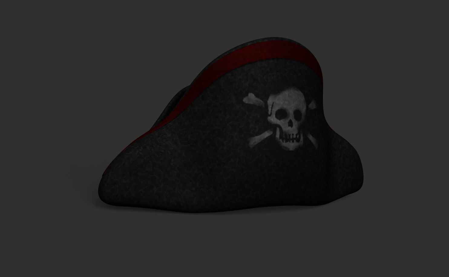 Pirate Hat - White Skull Low-poly 3D model_1