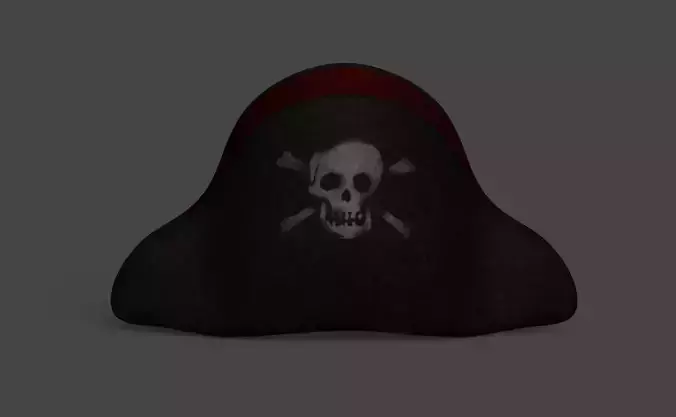 Pirate Hat - White Skull Low-poly 3D model