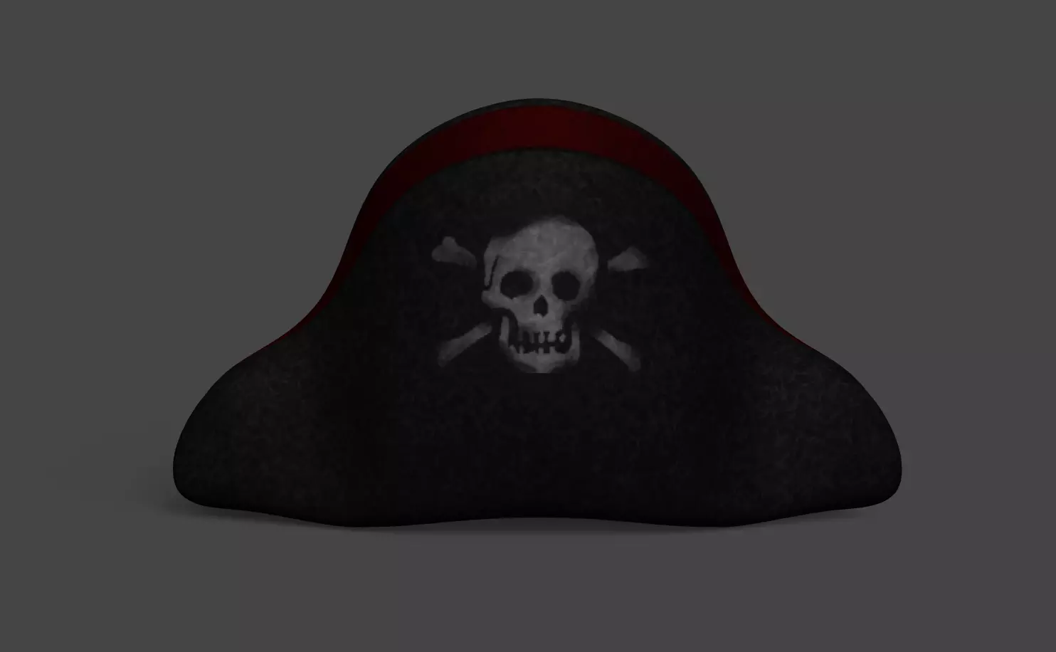 Pirate Hat - White Skull Low-poly 3D model_0