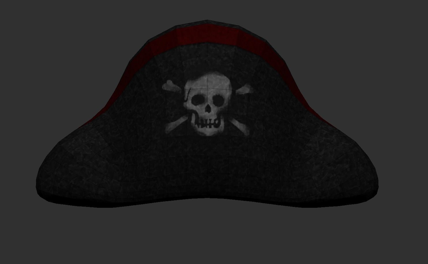 Pirate Hat - White Skull Low-poly 3D model_8