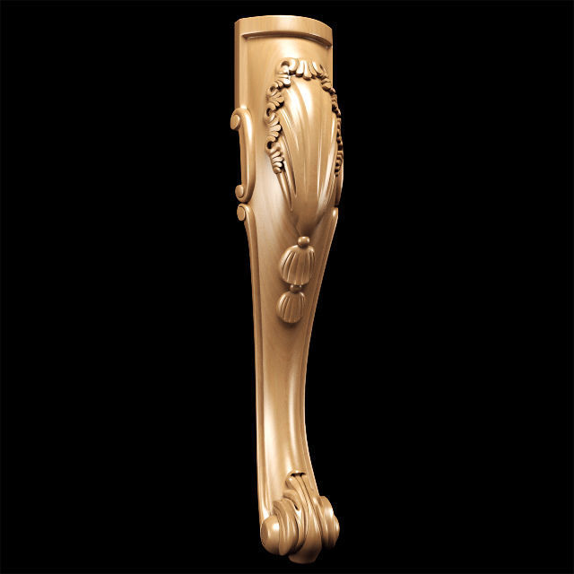 Classic carved leg 3D model_3
