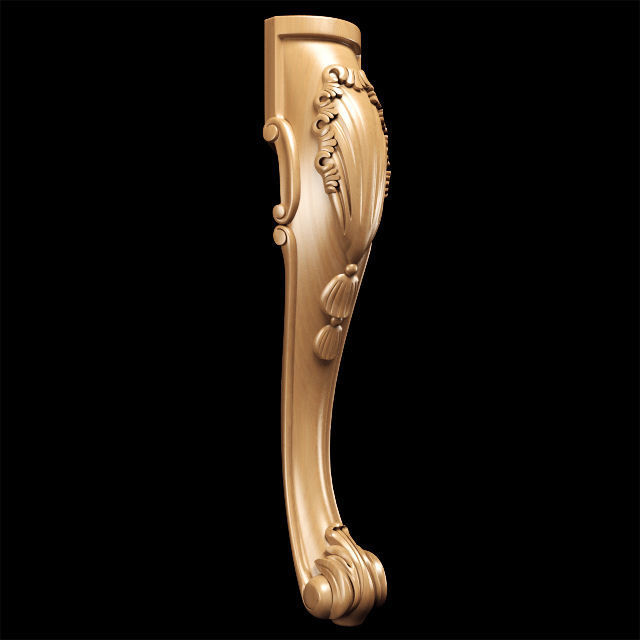 Classic carved leg 3D model_2