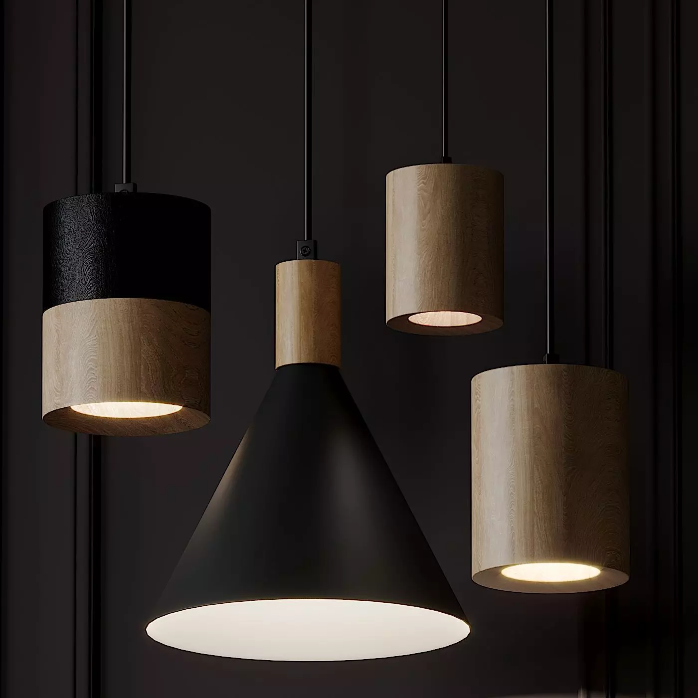 Hanging Small Cone Spot half black ASAF WEINBROOM 3D model_0