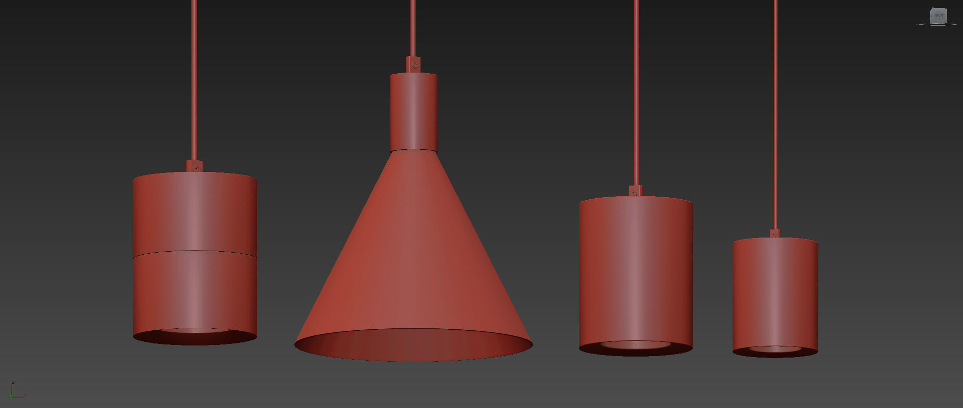 Hanging Small Cone Spot half black ASAF WEINBROOM 3D model_9