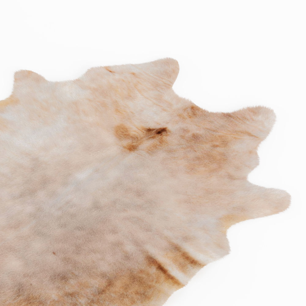 Champagne Color Natural Cowhide Rug 3D model_3