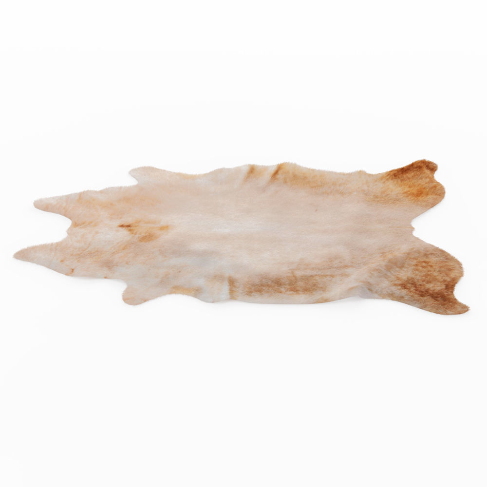 Champagne Color Natural Cowhide Rug 3D model_2