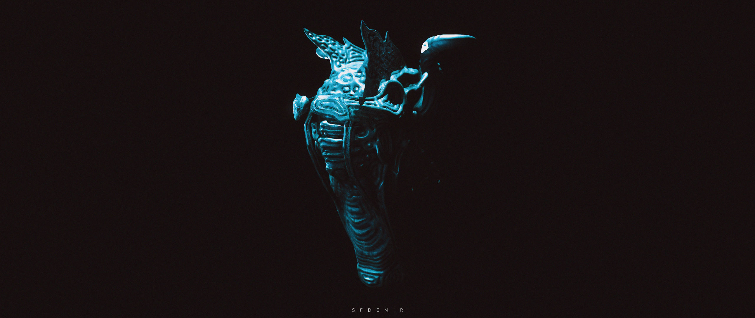 Anstrasza alien head 3D model_9