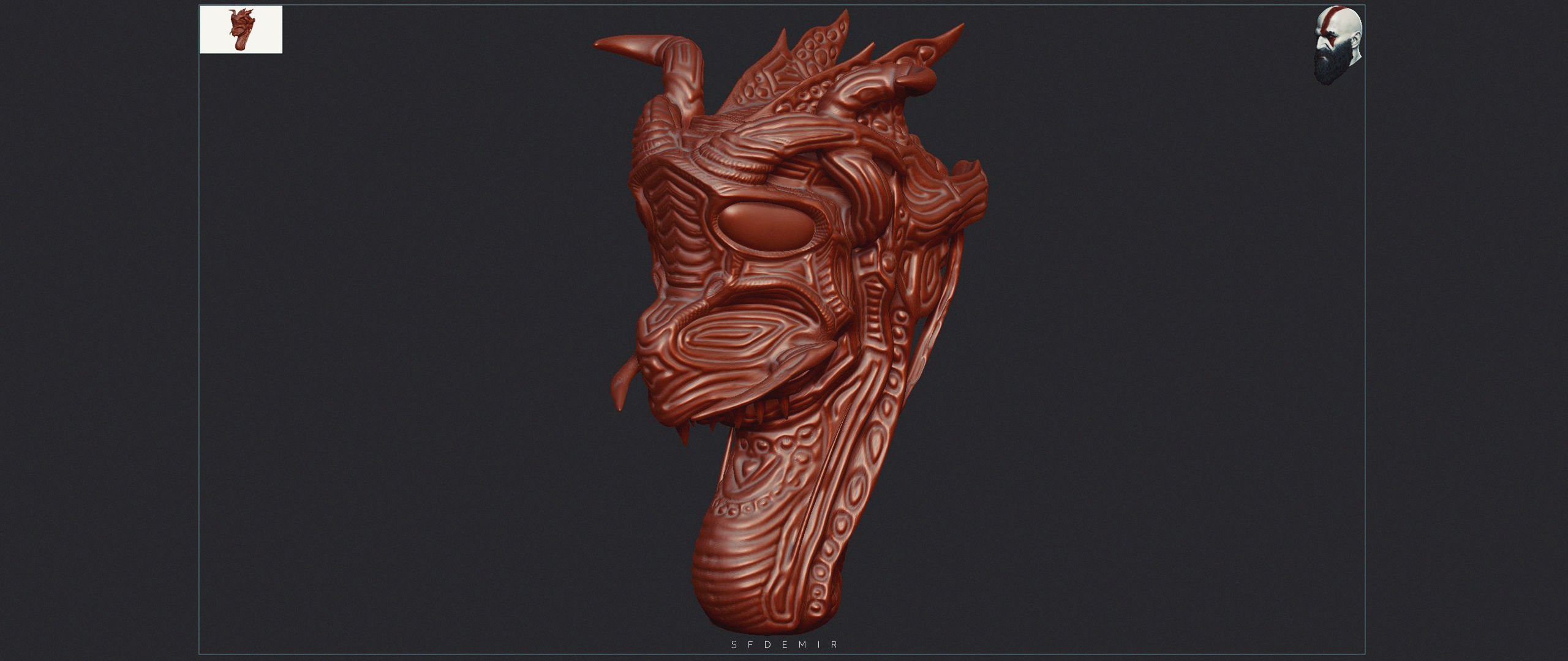 Anstrasza alien head 3D model_7