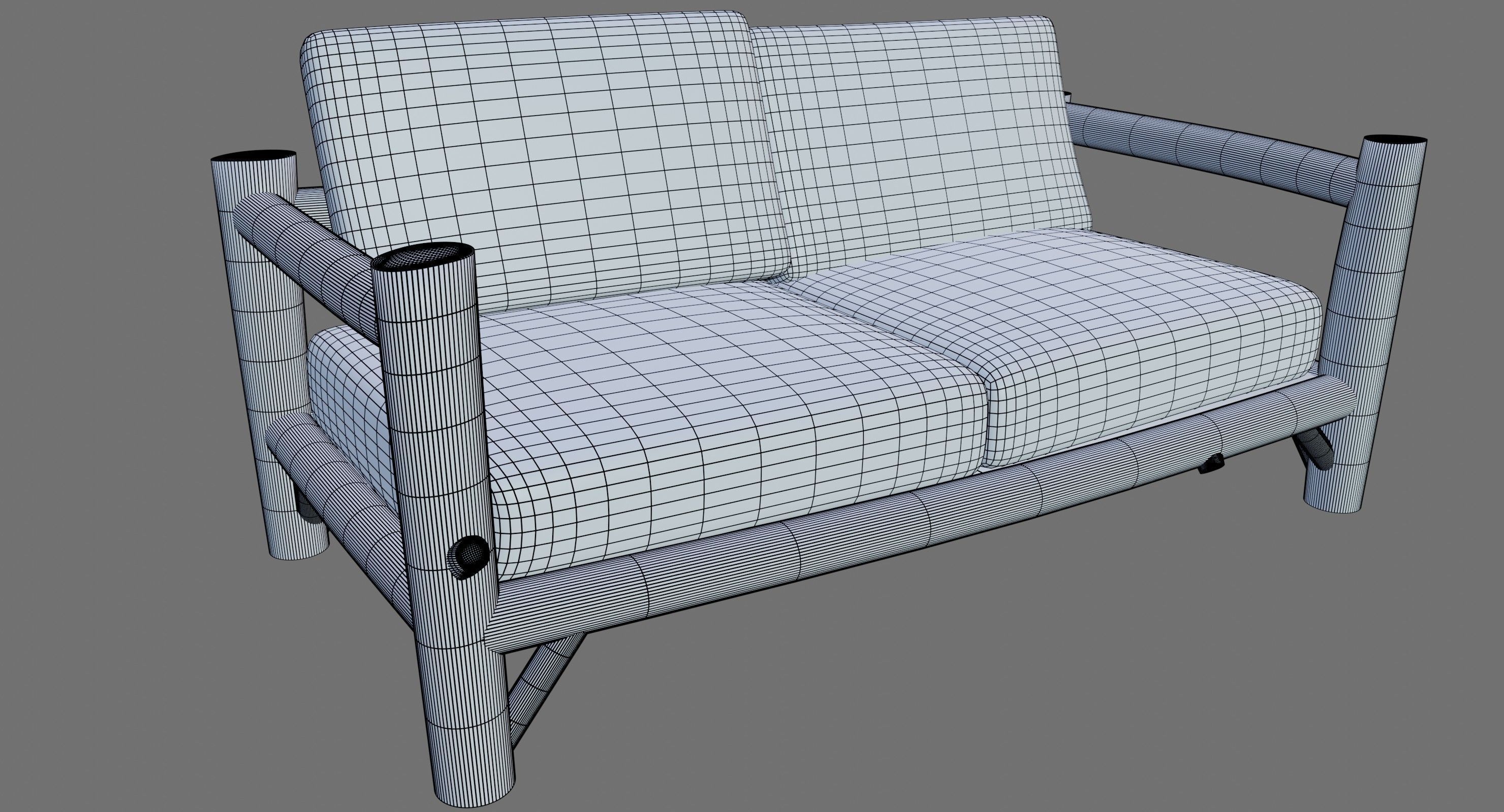 Rustic Sofa 3D model_6