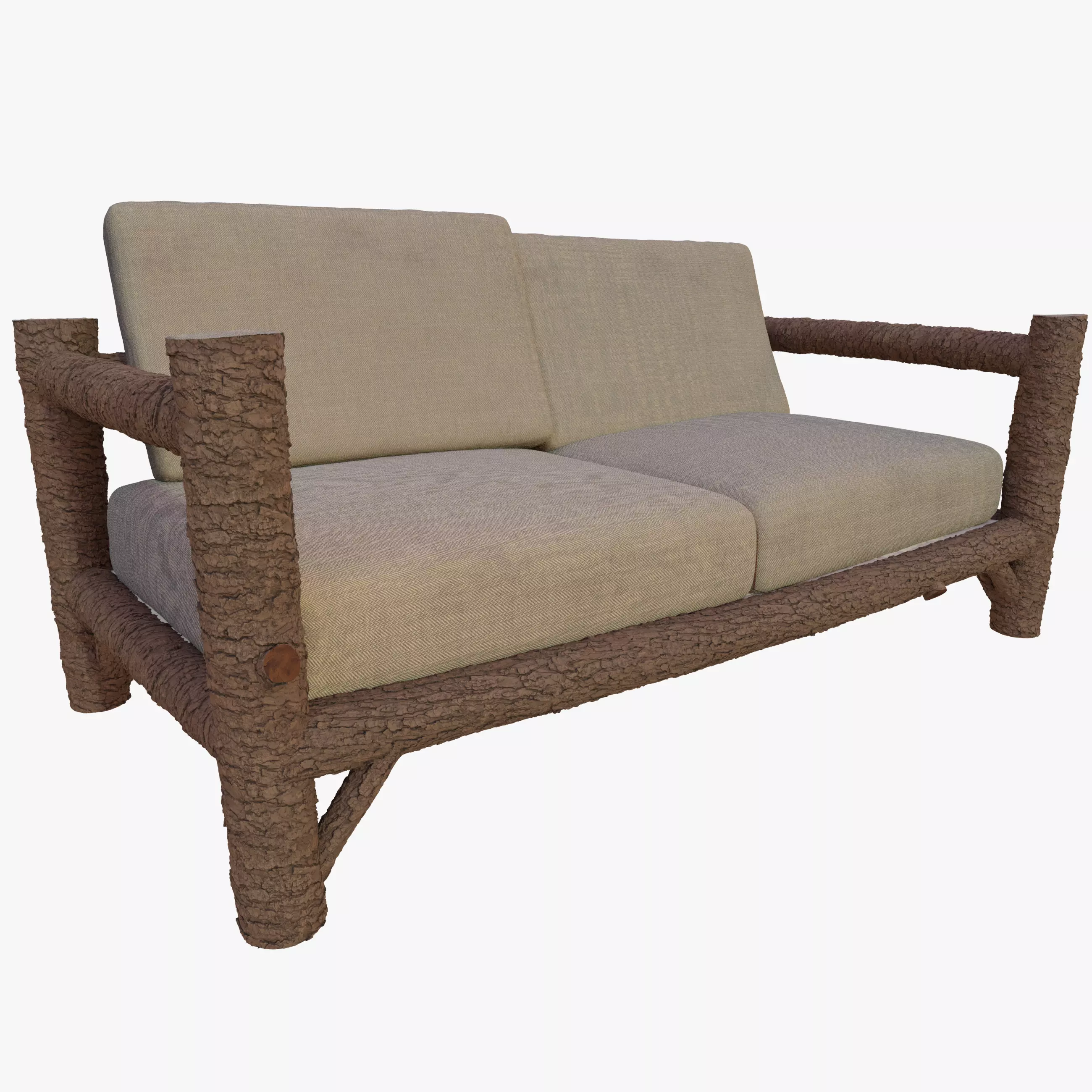 Rustic Sofa 3D model_0