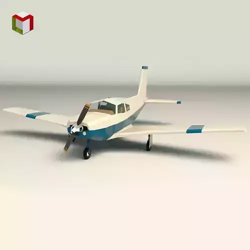 Low Poly Light Aircraft 02 Low-poly 3D model