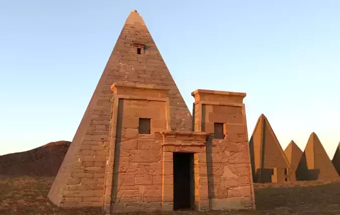Ancient Nubian Pyramid Low-poly 3D model