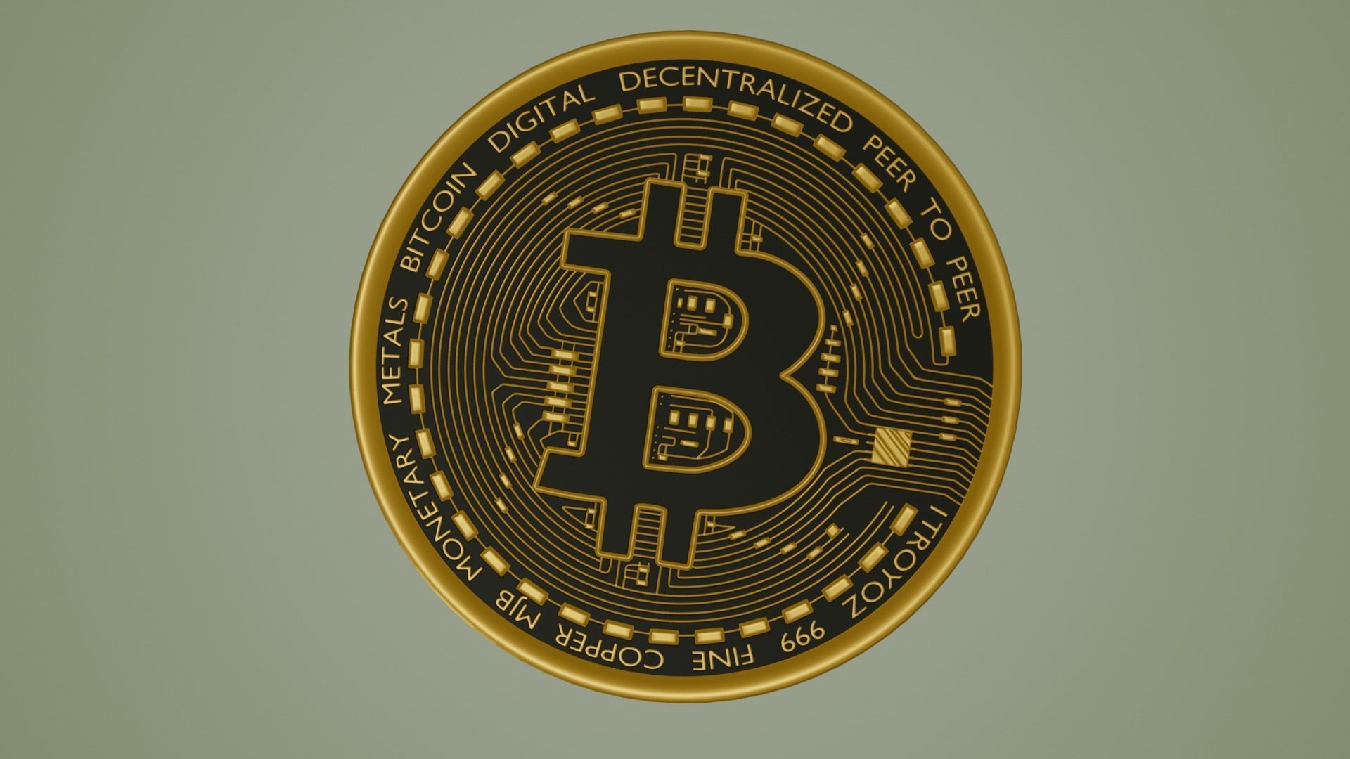 Bitcoin low poli Low-poly 3D model_9