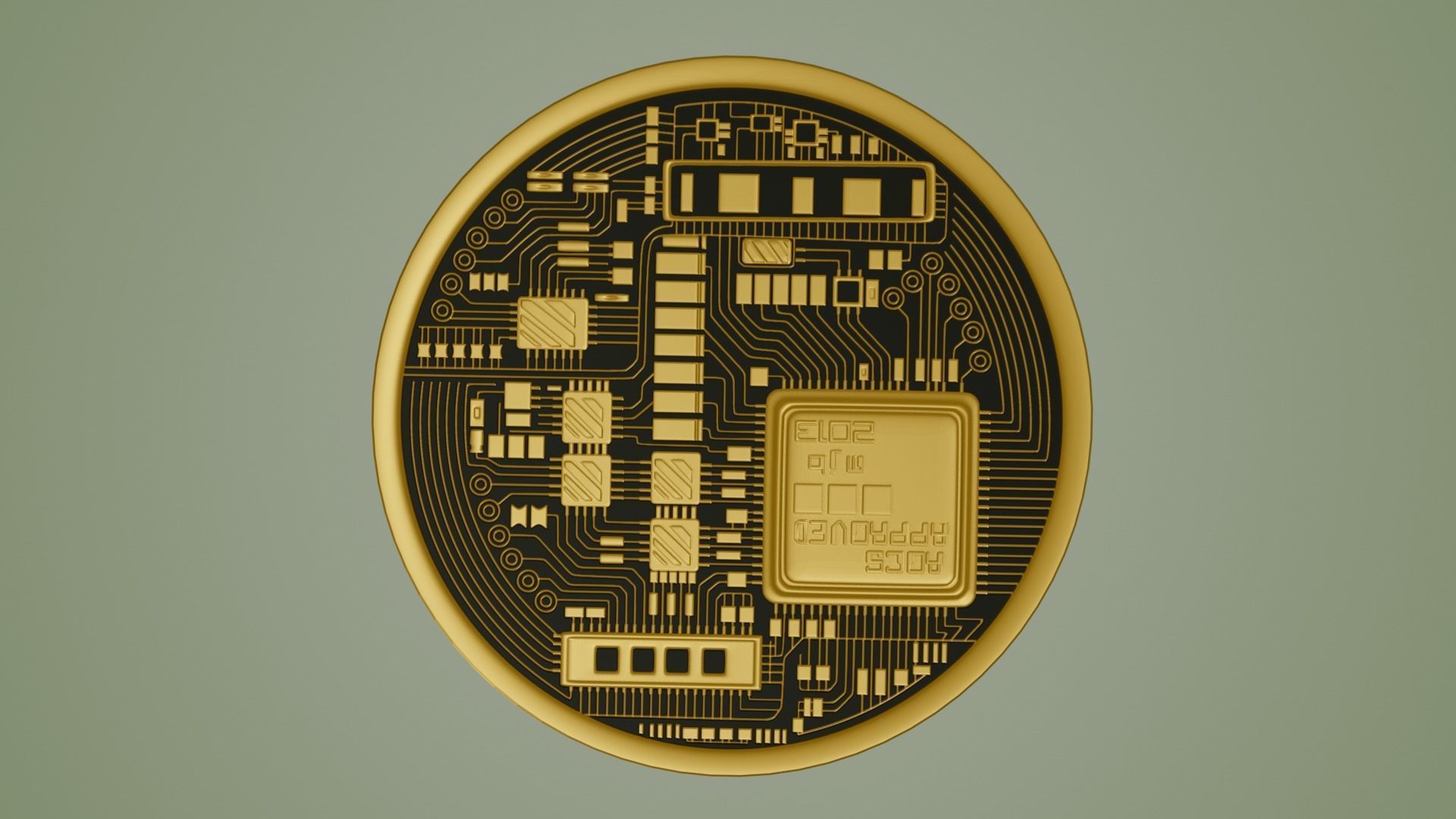 Bitcoin low poli Low-poly 3D model_1