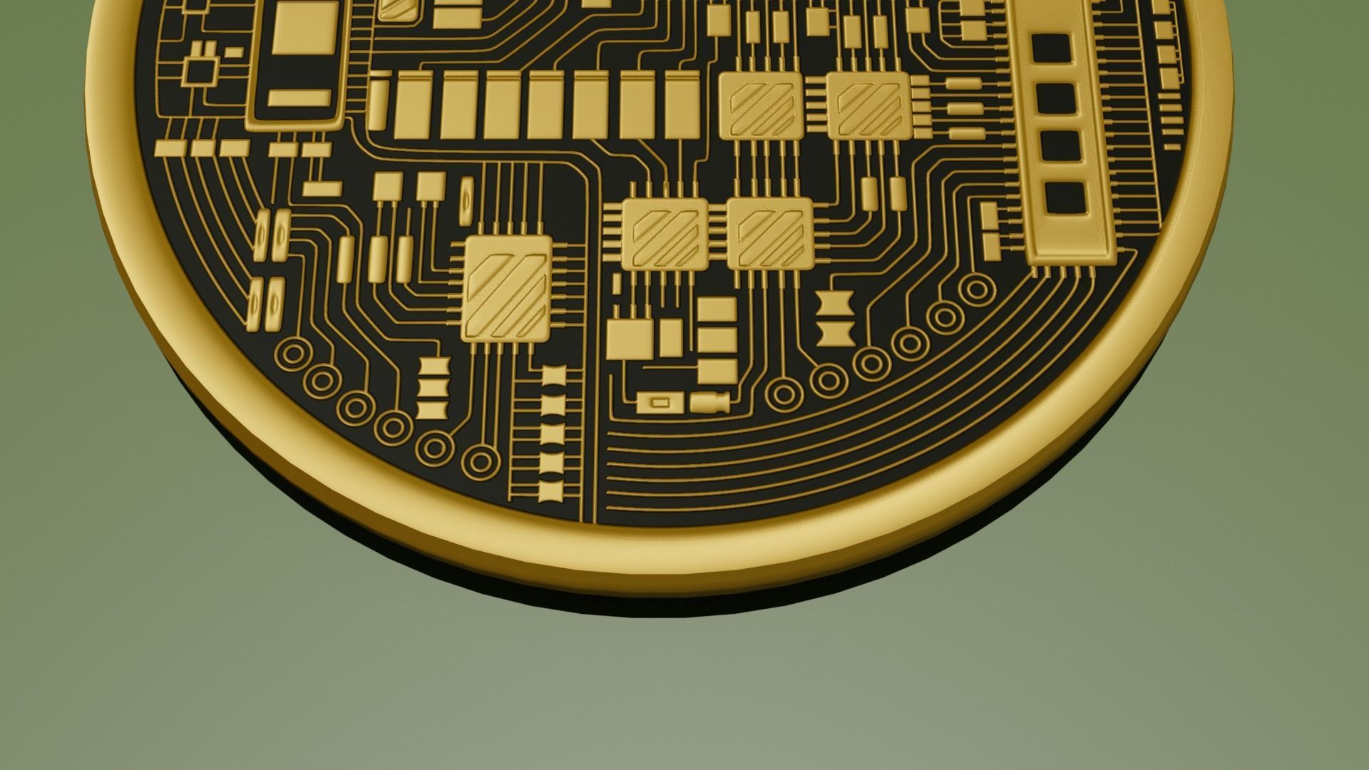 Bitcoin low poli Low-poly 3D model_5