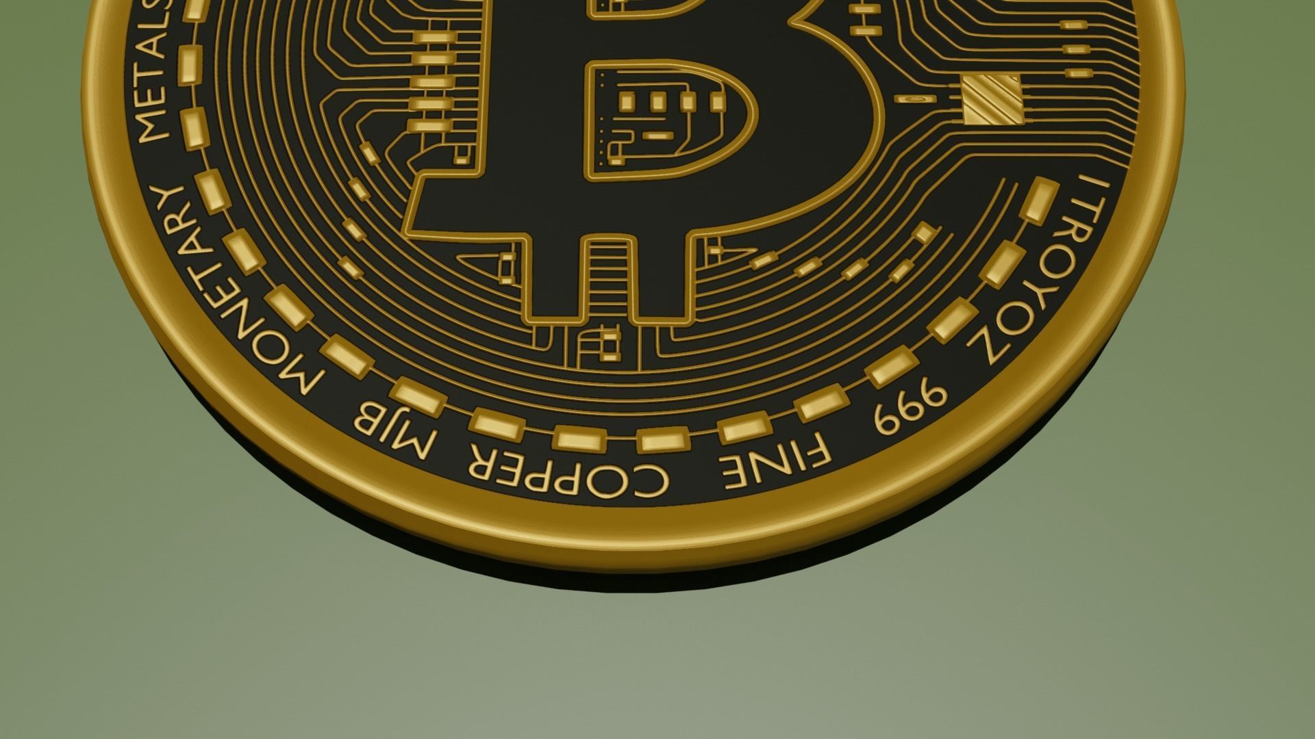 Bitcoin low poli Low-poly 3D model_6