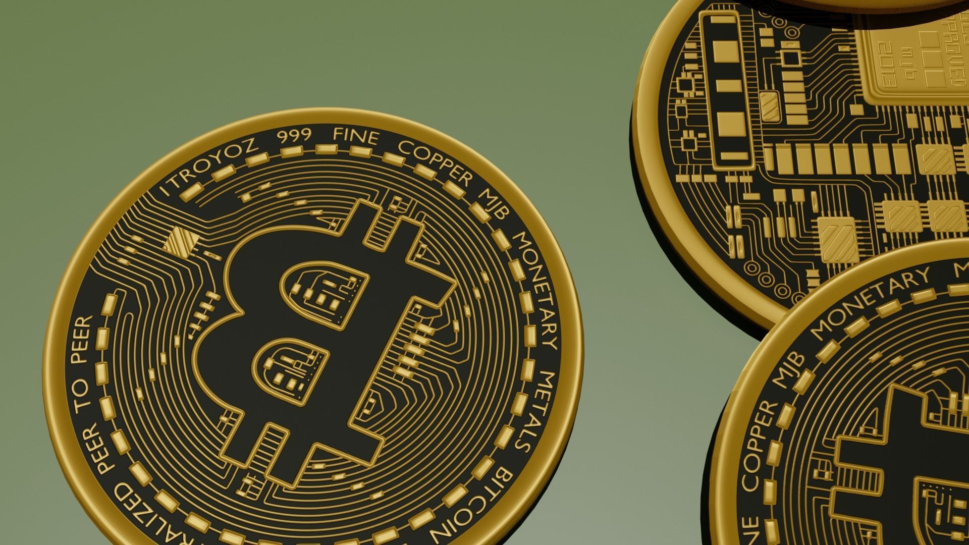 Bitcoin low poli Low-poly 3D model_8