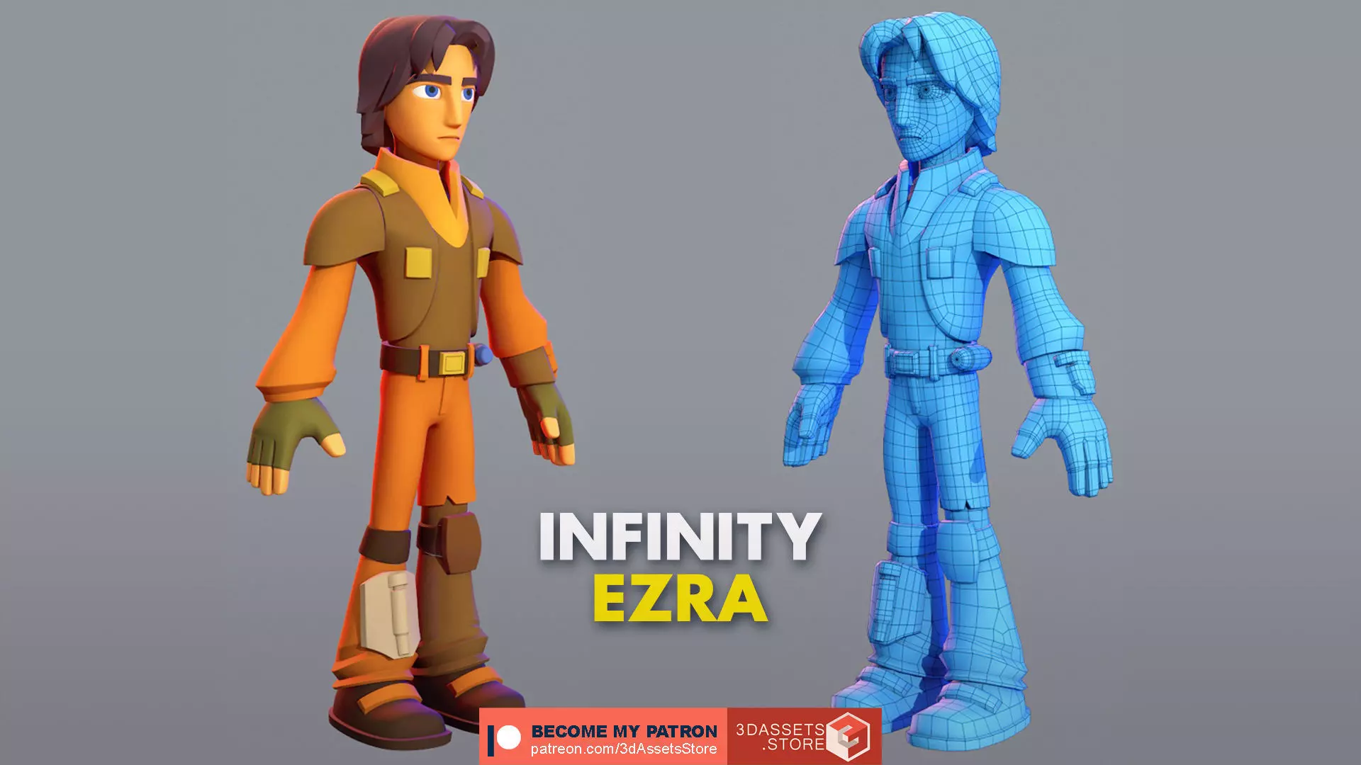 Character - Cartoon - Star Wars Rebel Ezra Infinity Fan Art Low-poly 3D model