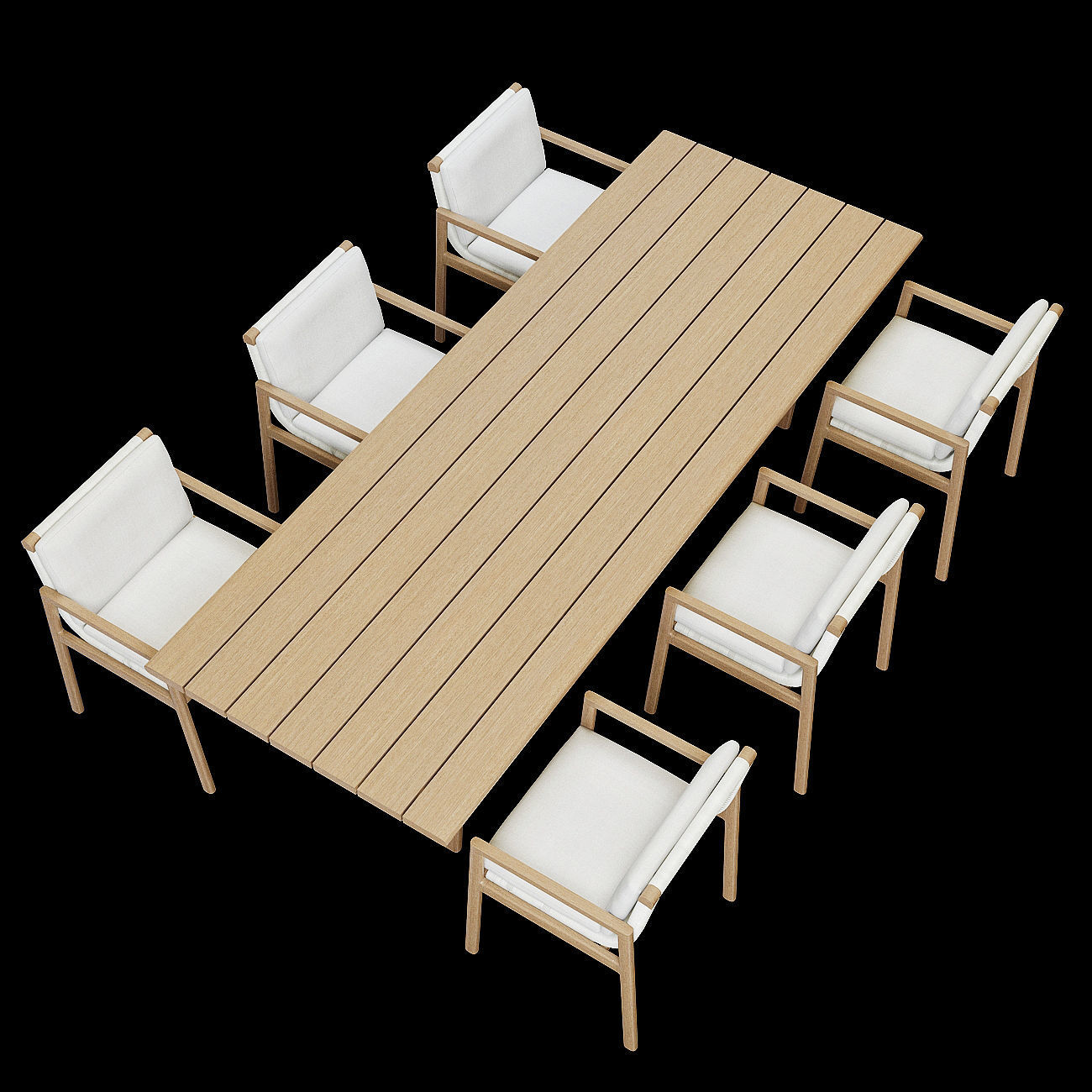 RH MESA TEAK  Dining table 3D model_2