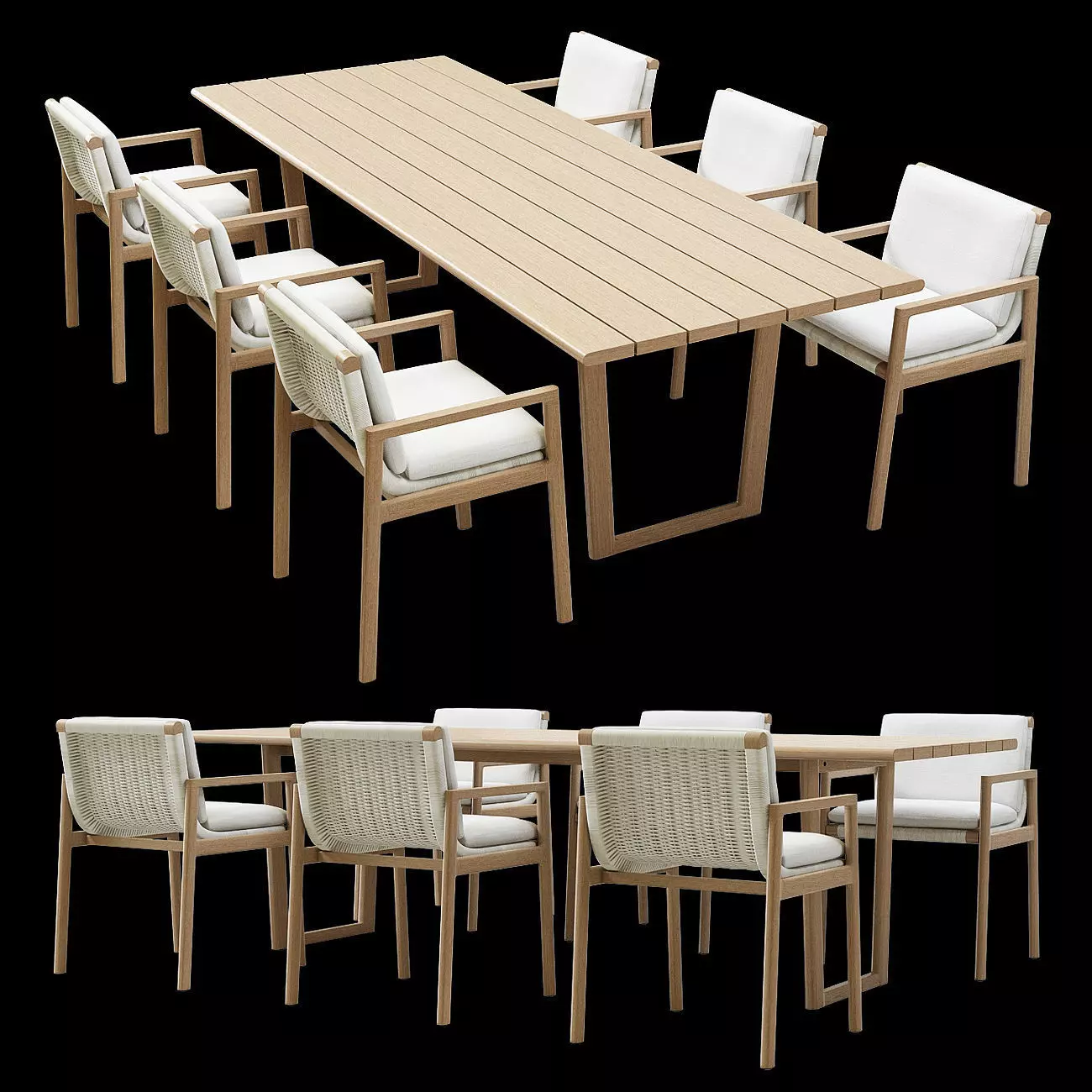 RH MESA TEAK  Dining table 3D model_0