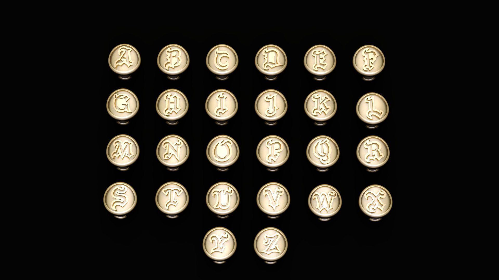 Charms Letter Set 02 3D print model_1