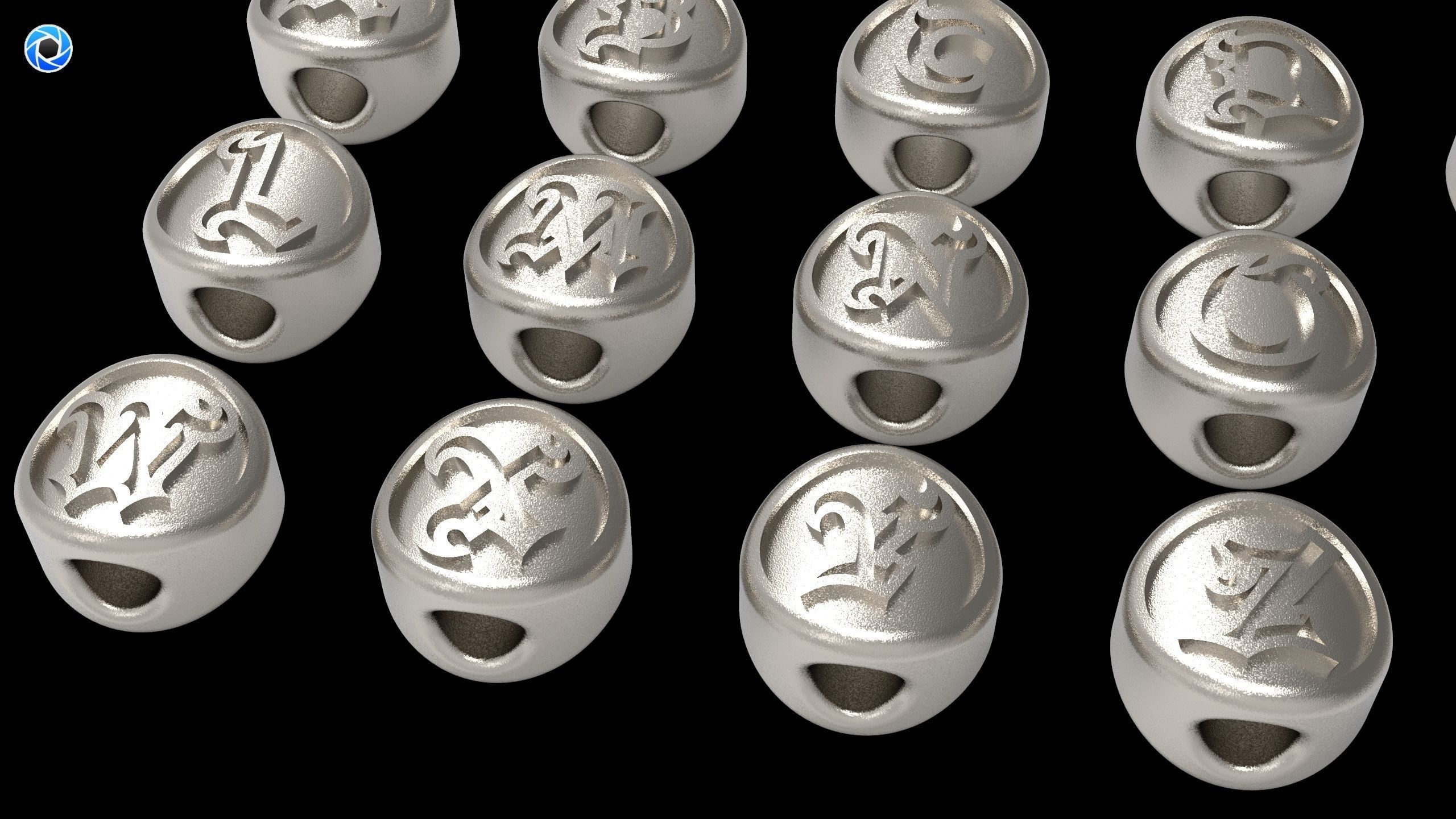 Charms Letter Set 02 3D print model_9