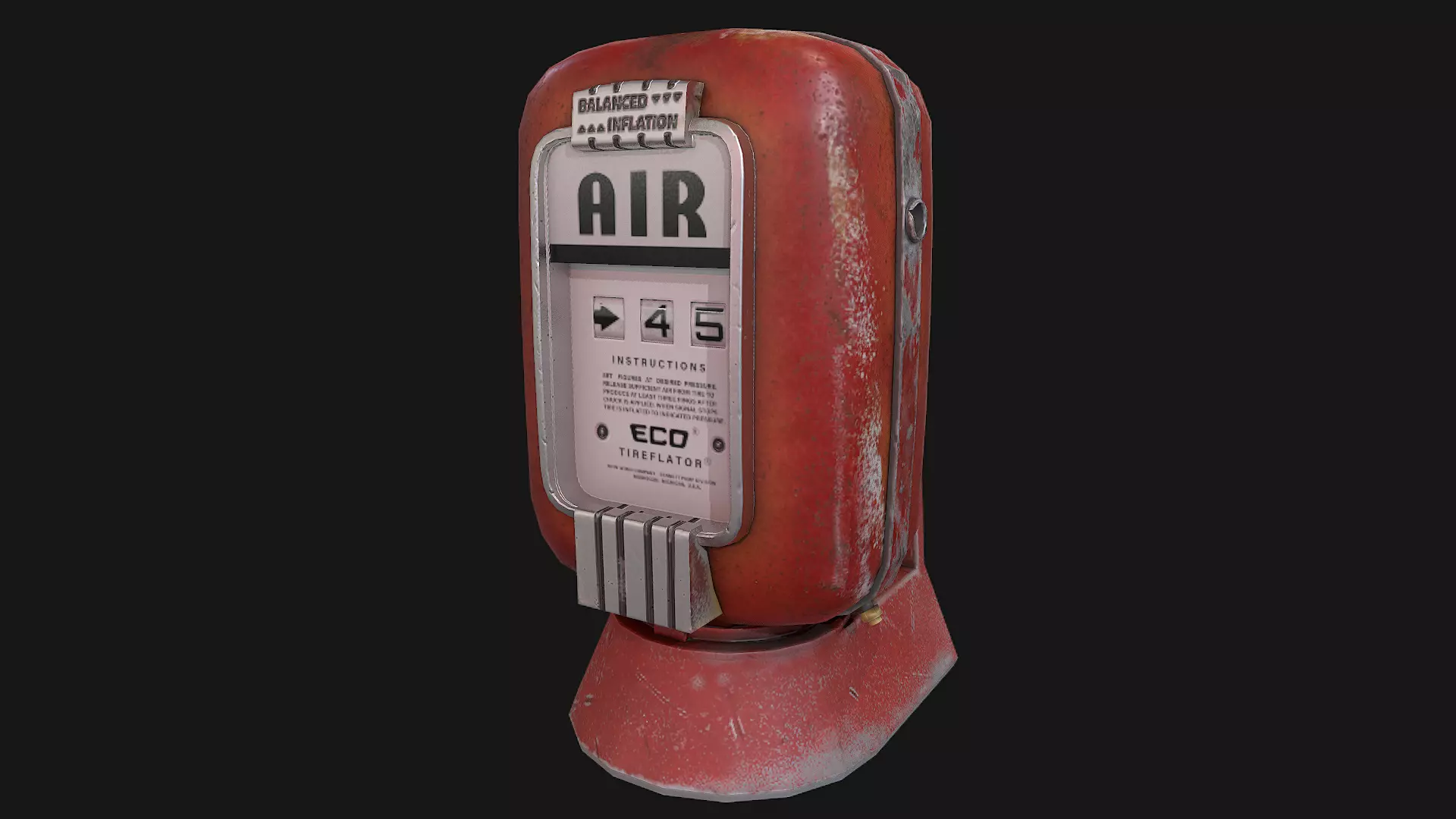 Vintage air pump Free low-poly 3D model