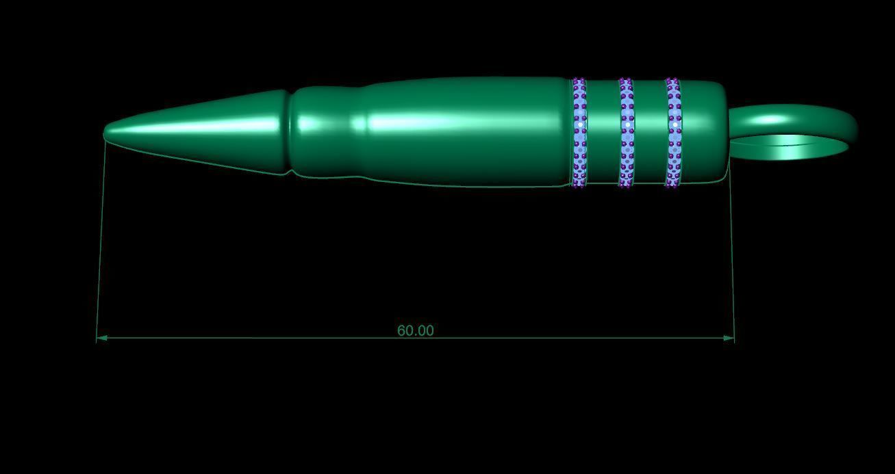 Bullet pendant 3D print model_12