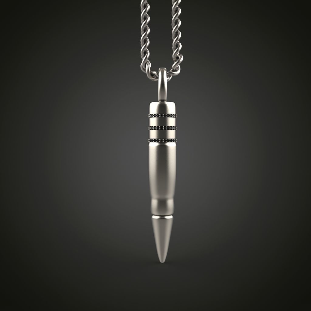 Bullet pendant 3D print model_3