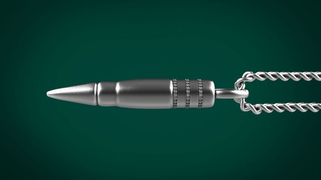 Bullet pendant 3D print model_4